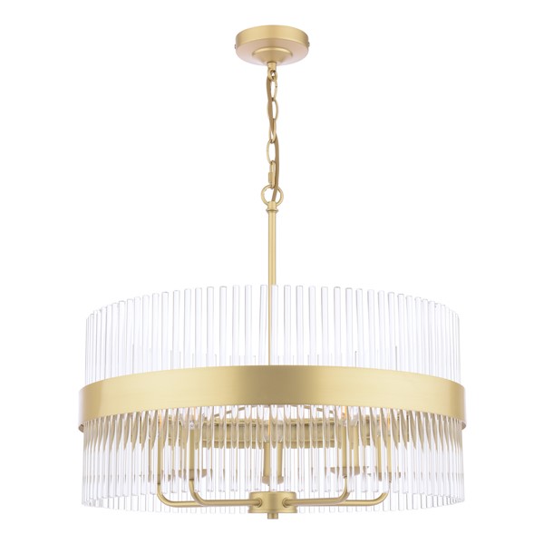 (image for) Laura Ashley Alexa 5 Light Pendant Glass and Matt Antique Brass